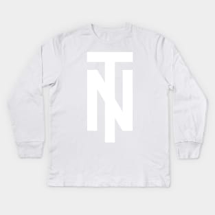 Tazio Nuvolari personal monogram (1920-1950) - Alfa Romeo, Maserati, Auto Union - White print Kids Long Sleeve T-Shirt